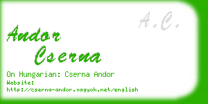 andor cserna business card